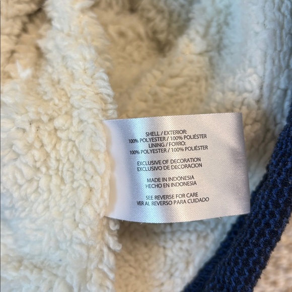 Orvis navy blue knit Sherpa fleece pullover XXL - Picture 6 of 6